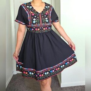 ⭐️4/$10-Floral Print Black Dress Shein